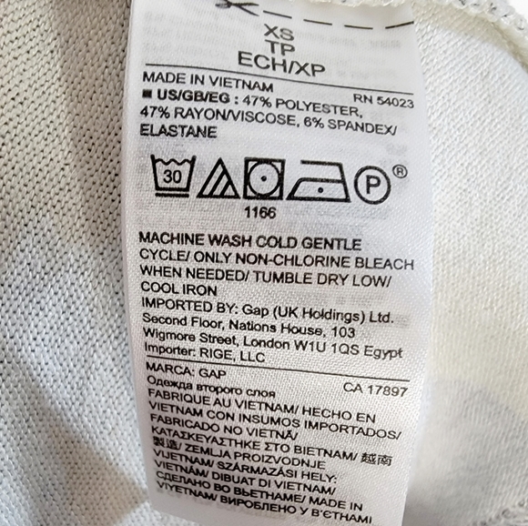 4/$20 NWT GAP Long Sleeve Soft Knit Lightweight Gray and Blue Mini Dress - Picture 4 of 7